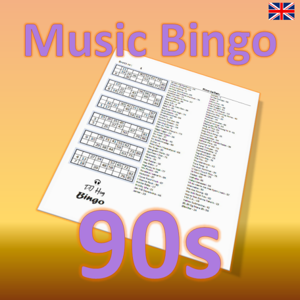 Introducing our 90s Music Bingo – the perfect game night activity for all the nostalgic music lovers out there! With 90 hit songs from the 1990s, you and your friends can relive the good old days while having a blast playing bingo.