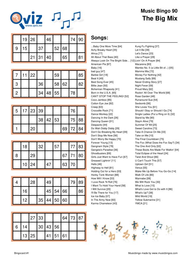The Big Mix - Music Bingo 90 - Image 3