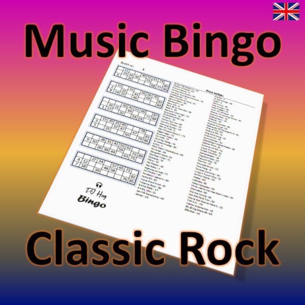 Introducing “Classic Rock Music Bingo” – the perfect way to enjoy your favorite classic rock hits while having fun with friends and family! This unique game features 90 classic rock songs from legendary artists like Led Zeppelin, The Rolling Stones, AC/DC, and many more.