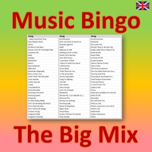 Introducing “The Big Mix Music Bingo” – a music bingo game that’s perfect for any occasion! With 90 different songs from both old and new genres, this game is sure to keep everyone entertained.
