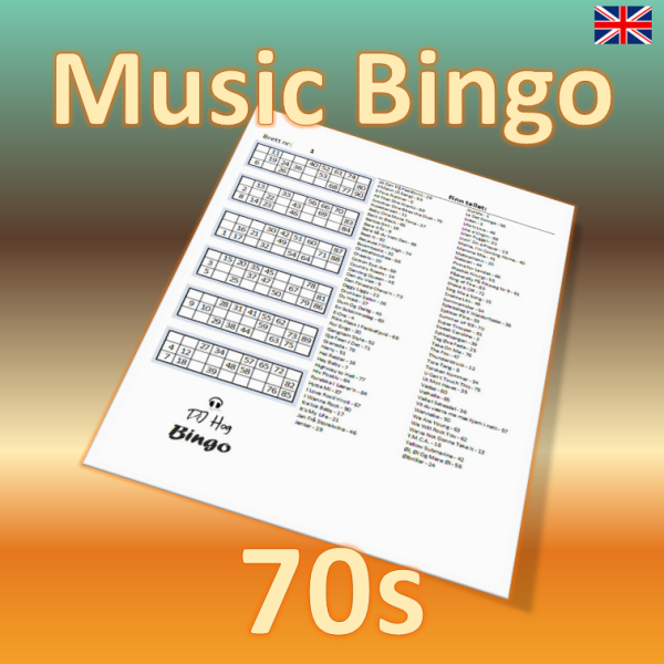 Get ready to boogie down with “70s Music Bingo”! This game is the perfect way to relive the unforgettable songs of the era.