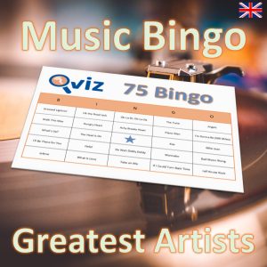 Get ready for a musical challenge with “Greatest Artists Music Bingo”! Featuring 75 of the most iconic artists in music history, this bingo game will put your knowledge to the test. Can you guess the artist performing the song?