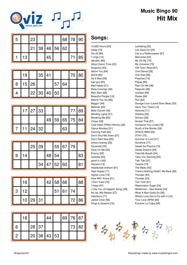Hit Mix - Music Bingo 90 - Image 3