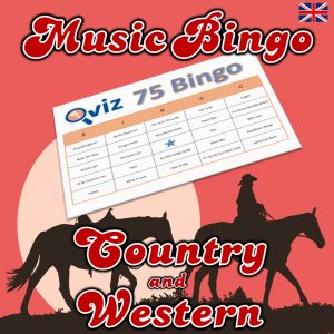 Get ready for a rootin’ tootin’ good time with our “Country & Western Music Bingo” game! Featuring 75 classic country & western hits from legends like Tammy Wynette, George Jones, Buck Owens, and many more, this game is perfect for any country music fan.