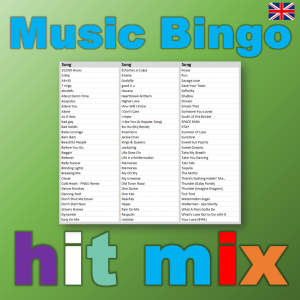 Get ready to dance and sing along to the biggest chart hits of the last years with our “Hit Mix Music Bingo”! With 75 of the catchiest and most popular songs around, this game is perfect for any party or gathering.