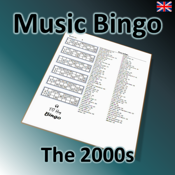 Get ready to take a nostalgic trip down memory lane with “The 2000s Music Bingo”! Featuring 75 iconic tunes from the 2000s, this music bingo game is perfect for any occasion.