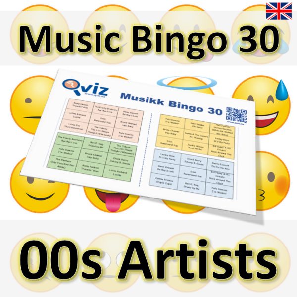 00s Artists - Music Bingo 30