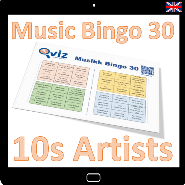 Get ready to groove to the biggest hits of the 2010s with "10s Artists Music Bingo" - the ultimate game for music lovers who want to relive the best songs from the past decade.