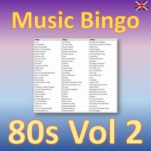 Introducing our 80s Music Bingo – the ultimate game night activity for all music lovers! With 30 iconic songs from the 1980s, you and your friends can enjoy a blast from the past while competing to be the first to call out “BINGO!”