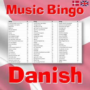 Looking for a fun and engaging way to celebrate Danish music with friends and family? Look no further than our "Danish Music Bingo" game! Featuring 75 iconic songs from Danish artists, this game is sure to delight and challenge players of all ages.