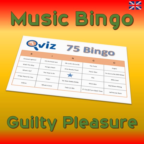 Introducing “Guilty Pleasure Music Bingo” – the ultimate game for music lovers who can’t resist a guilty pleasure song! With 30 tracks spanning multiple genres and decades, you’ll have a blast trying to recognize the songs.