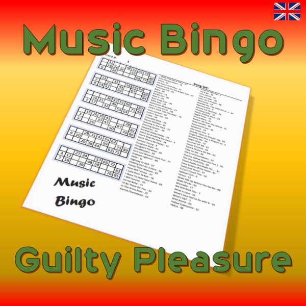 Introducing “Guilty Pleasure Music Bingo” – the ultimate game for music lovers who can’t resist a guilty pleasure song! With 30 tracks spanning multiple genres and decades, you’ll have a blast trying to recognize the songs.