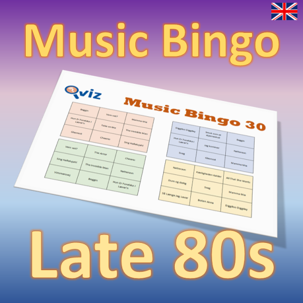 Get ready to go back in time with “Late 80s Music Bingo”! With 30 iconic hits from the years 1987 to 1989, this bingo game is the perfect way to relive the glory days of the late 80s.