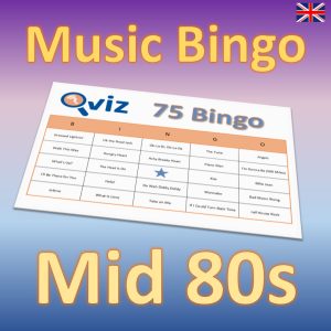 Get ready to go back in time with our “Mid 80s Music Bingo”! This exciting music bingo game features 30 hits from the years 1983 to 1986, including iconic songs from artists like a-Ha, Madonna, and Duran Duran.