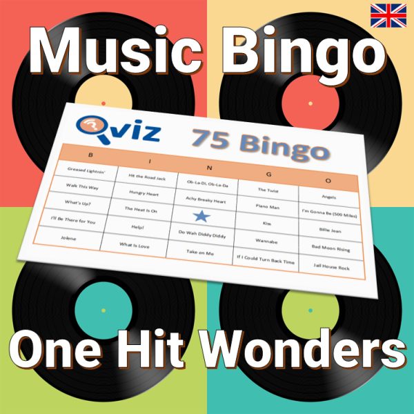 Introducing “One Hit Wonders Music Bingo” – the ultimate music game for those who love to reminisce and discover forgotten gems! This music bingo features 30 one-hit wonders from various genres and decades. From catchy tunes that ruled the airwaves for a brief moment to lesser-known tracks that deserve a second chance, this bingo game has it all.