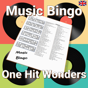 Introducing “One Hit Wonders Music Bingo” – the ultimate music game for those who love to reminisce and discover forgotten gems! This music bingo features 30 one-hit wonders from various genres and decades. From catchy tunes that ruled the airwaves for a brief moment to lesser-known tracks that deserve a second chance, this bingo game has it all.