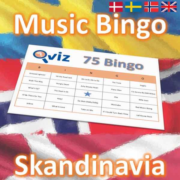 Introduce some Scandinavian flair to your next game night with our “Scandinavia Music Bingo”! With 30 handpicked songs from the best of Scandinavian artists, you’ll experience a unique musical journey through Denmark, Sweden and Norway. Each bingo card features a different combination of these catchy tunes, so no two games will ever be the same!