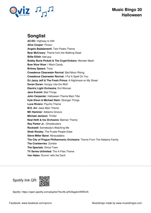 Halloween - Music Bingo 30 - Image 4