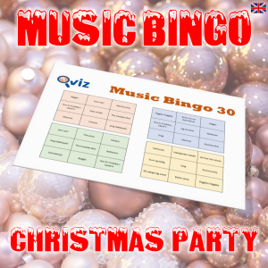 Get ready to party with our “Christmas Party Music Bingo”! This bingo game features 30 classic Christmas party songs from popular artists like Bryan Adams, Shakin’ Stevens, Queen and many more.