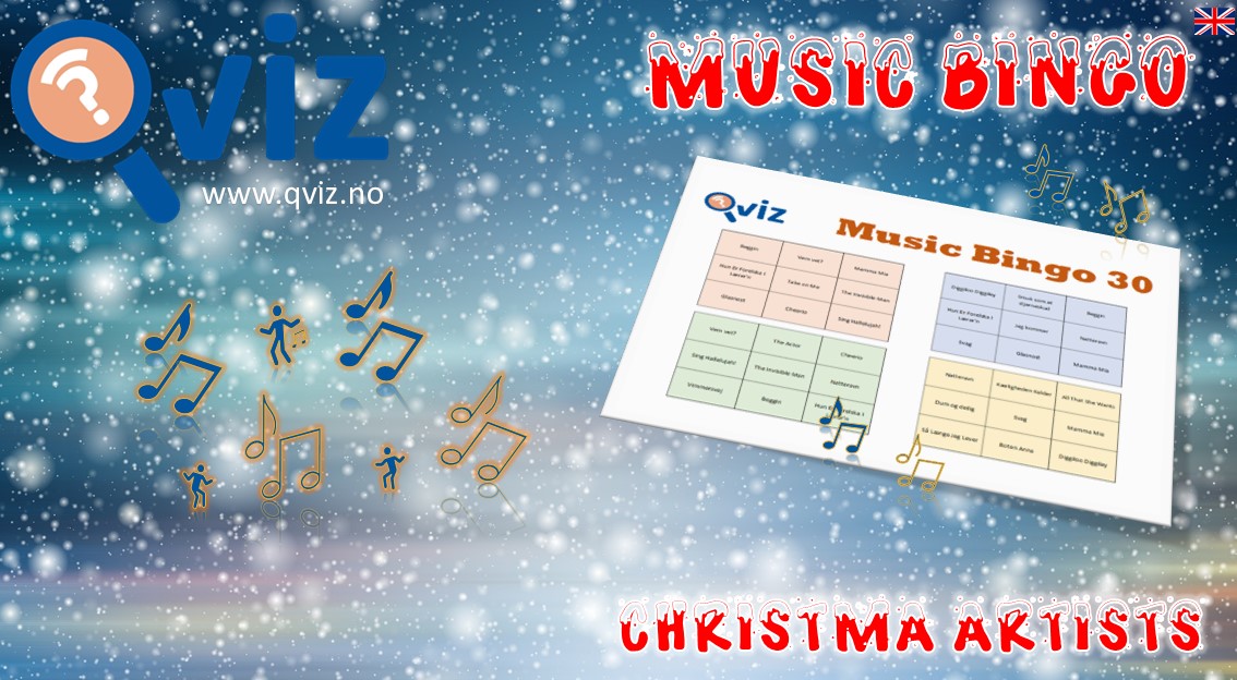Christmas Artists - Music Bingo 30 - Qviz Musicbingos