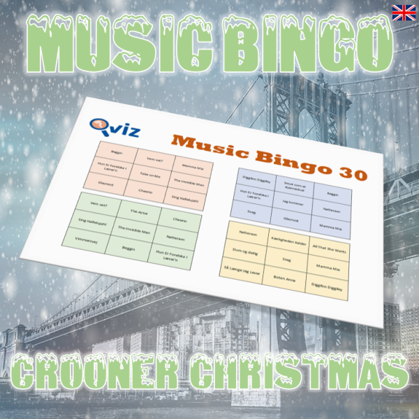 Get in the festive mood with our “Crooner Christmas Music Bingo” game! Featuring 30 classic Christmas songs from crooner legends like Frank Sinatra, Dean Martin, and Nat King Cole, this game will keep you entertained all season long.