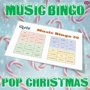 Get in the holiday spirit with “Pop Christmas Music Bingo”! This fun and festive music bingo game features 30 pop Christmas songs by some of the biggest artists of today. From Ariana Grande to Justin Bieber, this music bingo game has all your favorite modern holiday hits.