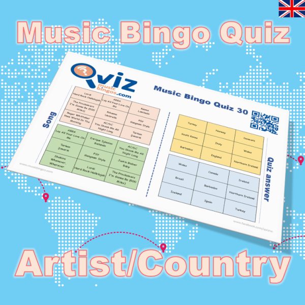 This game combines classic bingo gameplay with a music quiz, where you have to guess the artist and the country the artist comes from.