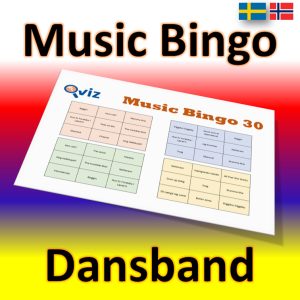 Bring the fun of music bingo to your next event with Dansband Music Bingo! Featuring 30 lively songs from Scandinavian folk dance artists, this game is perfect for getting your guests up and moving.