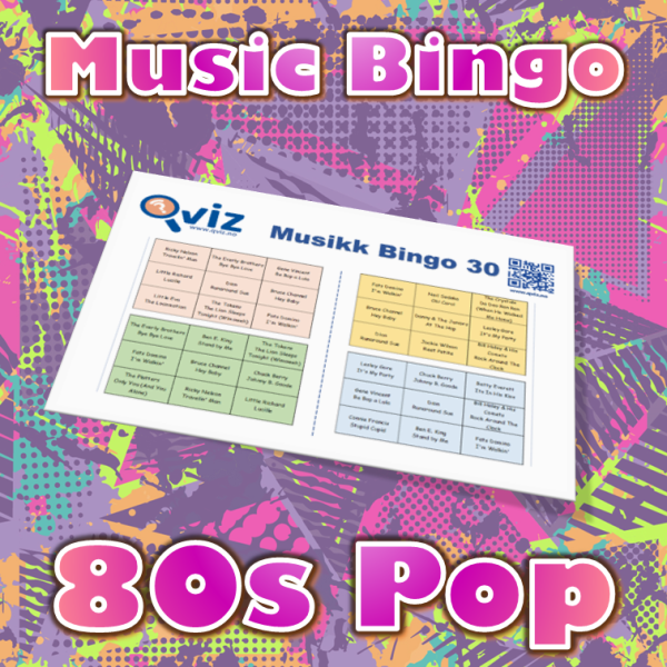 Are you ready to relive the glory days of the 1980s? "80s Pop Music Bingo" is the perfect way to do just that!