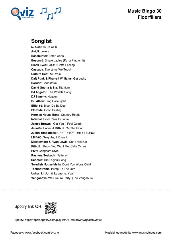 Floorfillers - Music Bingo 30 - Image 4