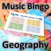 Get ready to travel the world with “Geography Music Bingo”! This game features 30 popular songs with a named place, city, or country in the title, such as “New York, New York” and “London Calling”.