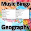 Get ready to travel the world with “Geography Music Bingo”! This game features 30 popular songs with a named place, city, or country in the title, such as “New York, New York” and “London Calling”.