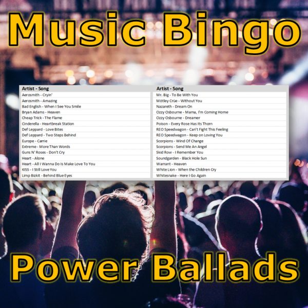 Introducing “Slow Dance Bingo” – the ultimate game for music lovers who enjoy the romantic and emotional vibes of power ballads.