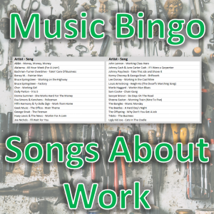 Introducing “Songs about Work Music Bingo” – the ultimate game for music lovers who know the value of hard work and want to celebrate it with some catchy tunes.