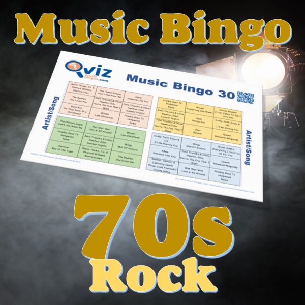 Are you ready to rock out with our music bingo game - "70s Rock"? Featuring a playlist full of the most iconic and legendary rock songs from the 70s.