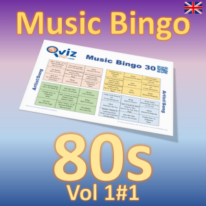 Introducing our 80s Vol 1#1 Music Bingo - the ultimate game night activity for all music lovers! With 30 iconic songs from the 1980s.