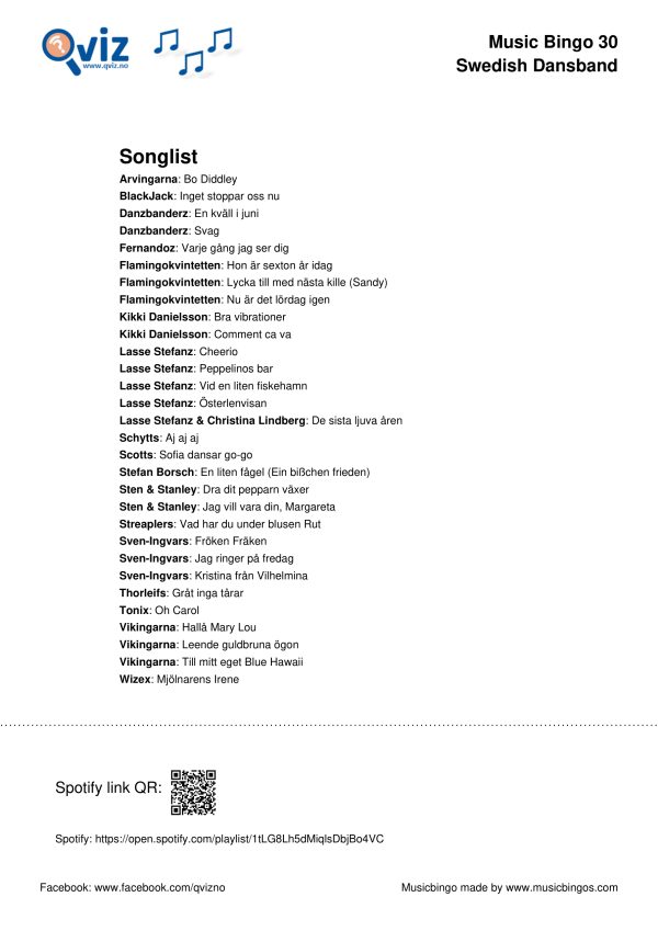 Swedish Dansband - Music Bingo 30 - Image 3