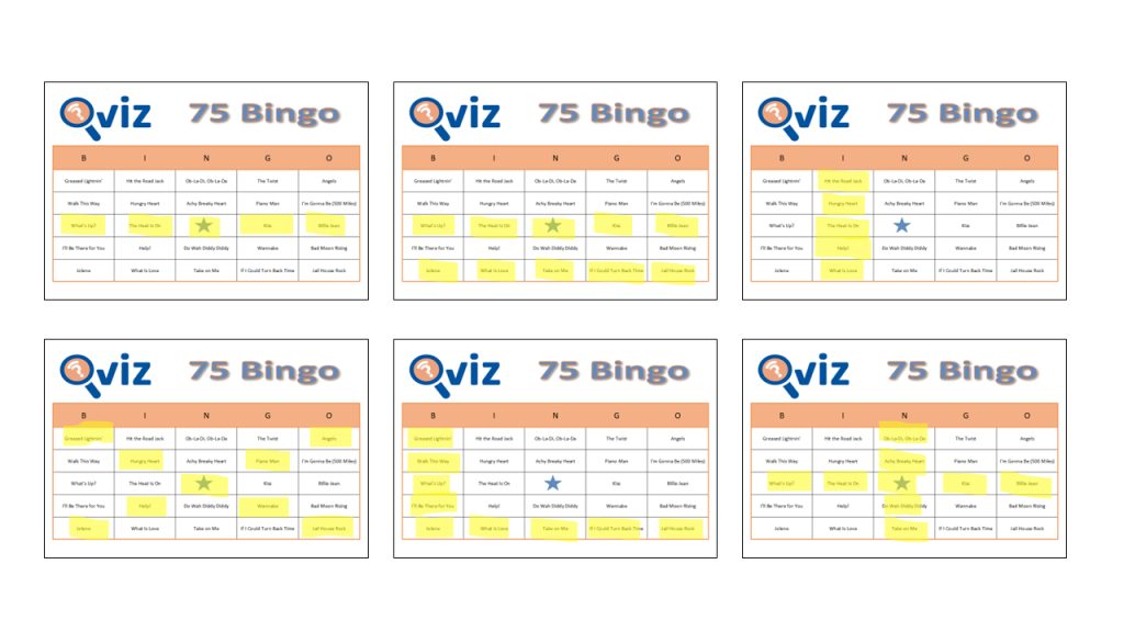 example on how to win in music bingo 75