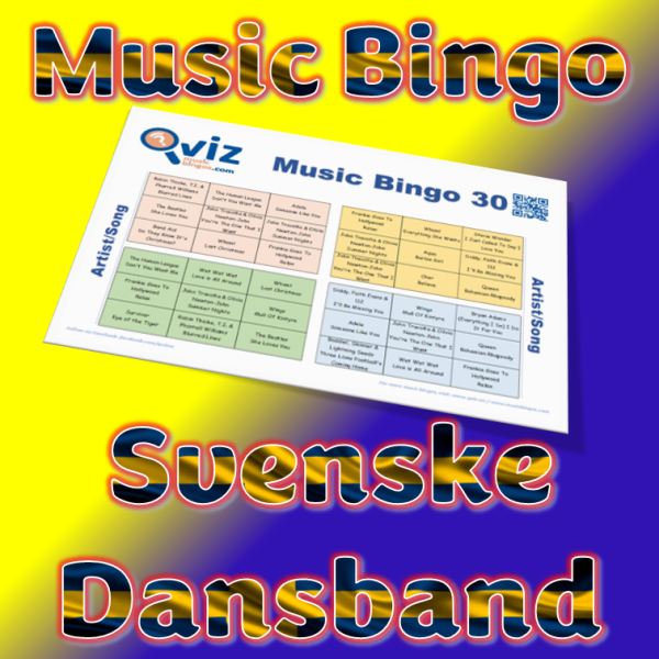 Bring the fun of music bingo to your next event with Swedish Dansband Music Bingo! Featuring 30 lively songs from Swedish folk dance artists.