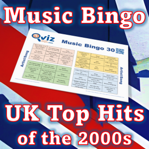 Get ready to relive the greatest era of music with our "UK Top Hits of the 2000s" music bingo game! Featuring 30 of the top 2000s songs in the UK.