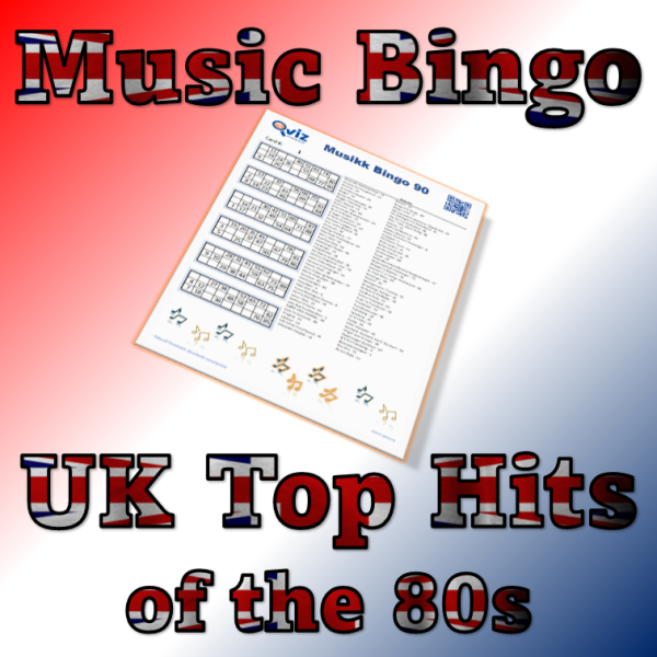 Get ready to relive the greatest era of music with our "UK Top Hits of the 80s" music bingo game! Featuring 90 of the top-selling 80s songs in the UK.