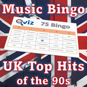 Get ready to relive the greatest era of music with our "UK Top Hits of the 90s" music bingo game! Featuring 90 of the top-selling 90s songs in the UK.
