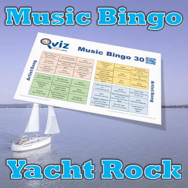 Looking for a smooth and mellow way to enjoy your favorite pop and rock music? Yacht Rock Music Bingo features some of the best of the yacht rock genre.