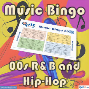 Music bingo with 30 of the most epic 00s rock anthems! Get ready to rock out to some of the biggest hits of the decade. PDF with 100 cards included.