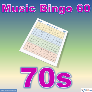 Music bingo with 60 classic 70s tunes! Get ready to boogie down and groove to the sounds of the 70s. PDF file with 100 boads and link to playlist included.