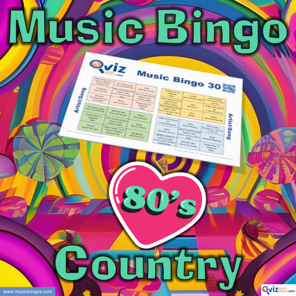 Music bingo with 30 of the most beloved 90s country songs! From heartfelt ballads to upbeat honky-tonk hits. PDF with 100 cards included.