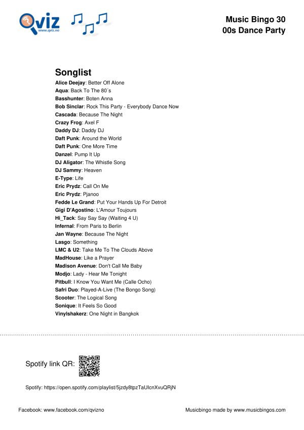 00s Dance Party - Music Bingo 30 - Image 3