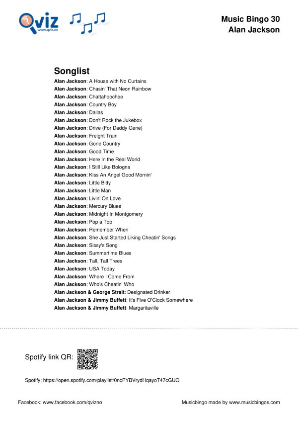Alan Jackson - Music Bingo 30 - Image 3