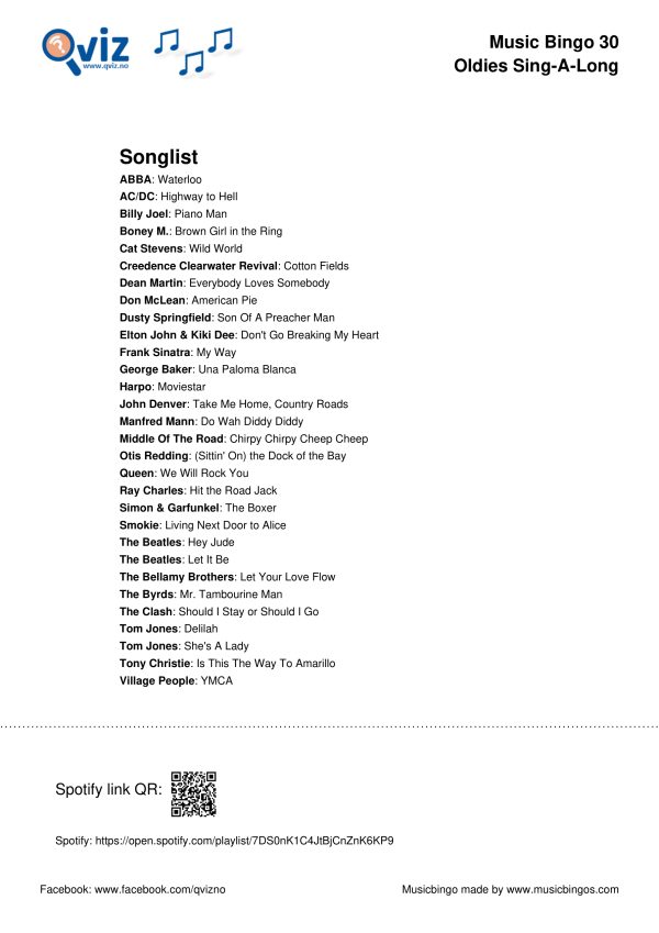 Oldies Sing-a-Long - Music Bingo 30 - Image 3