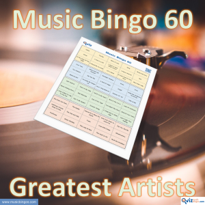 Music bingo with 60 songs by the biggest artists in the world. You will receive a PDF file with 100 bingo boards and a link to the Spotify playlist.